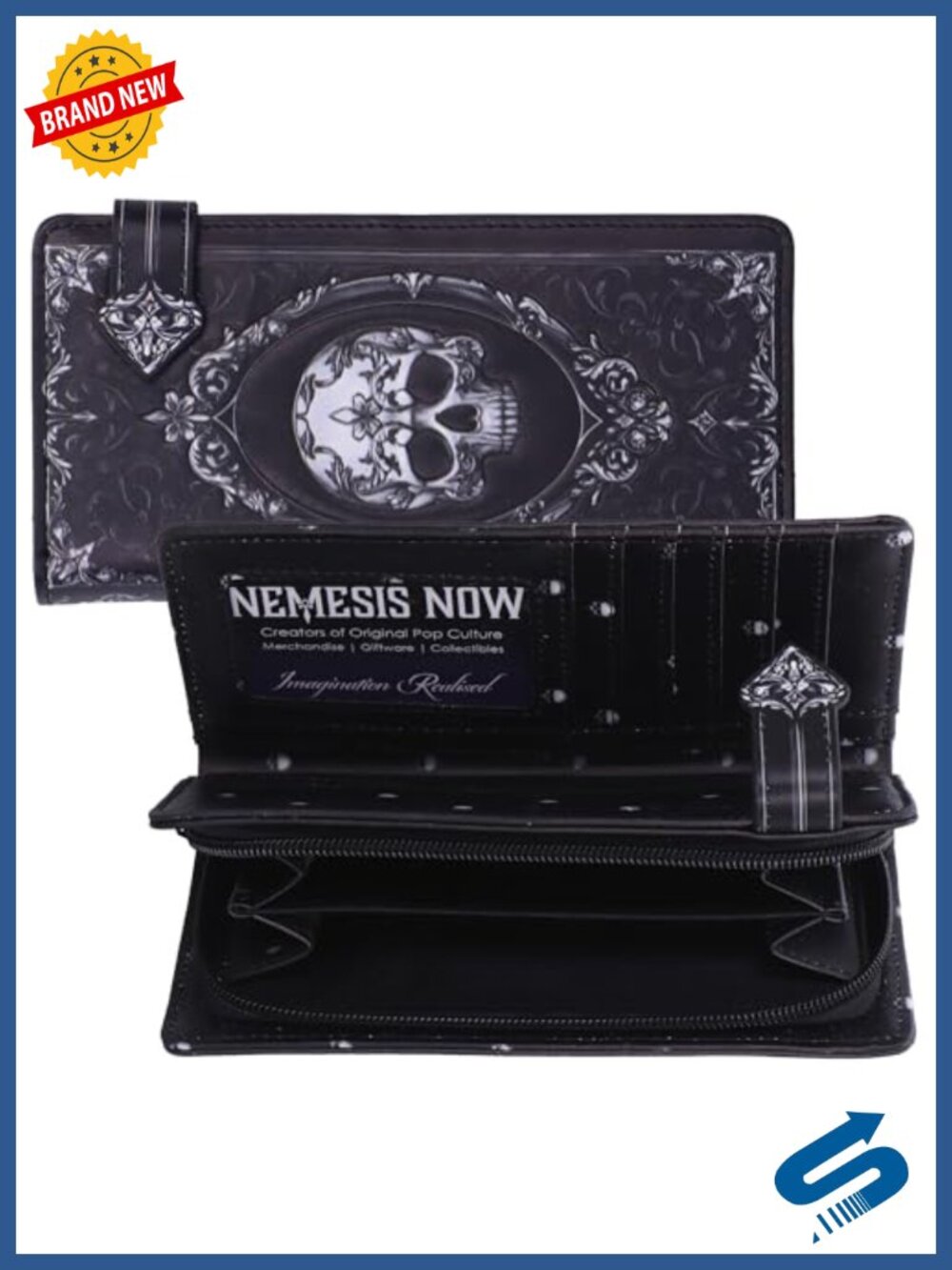 Baroque Skull Embossed PU Leather Coin Purse